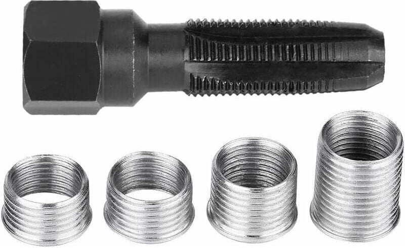 14-mm-Zündkerzenreparatur, 5-teiliges Zündkerzen-Reparaturwerkzeugset aus Karbonstahl mit Einsätzen für die 14-mm-Zündke...