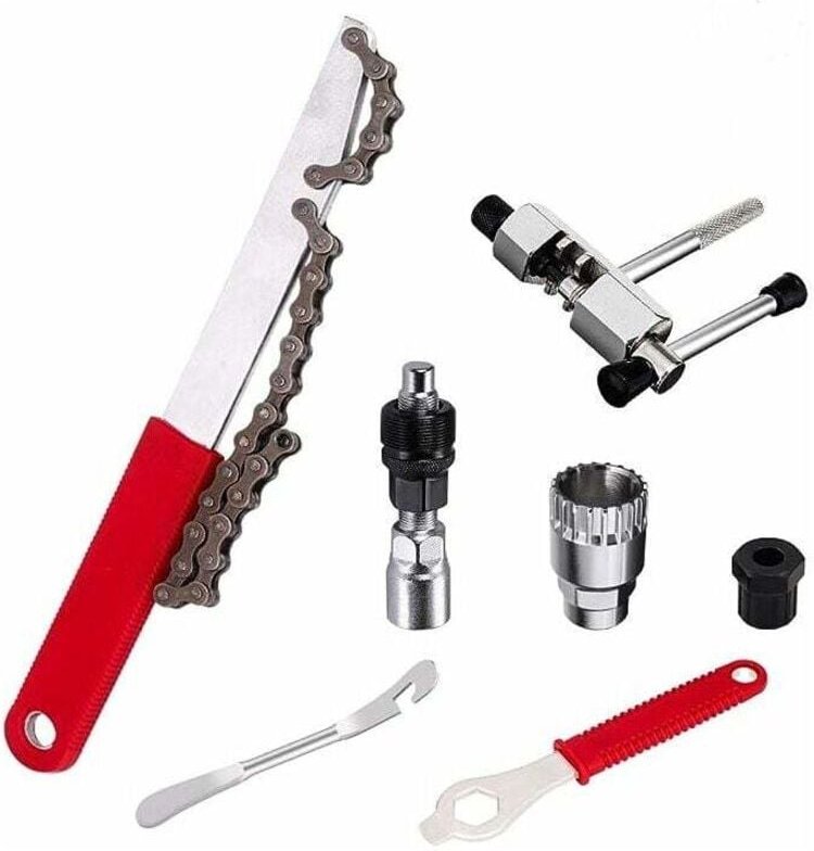 Gabrielle - Fahrrad-Reparatur-Werkzeug-Set, Fahrrad-Ketten-Werkzeug-Set mit Kettenpeitsche, Fahrrad-Kurbelabzieher, Tret...