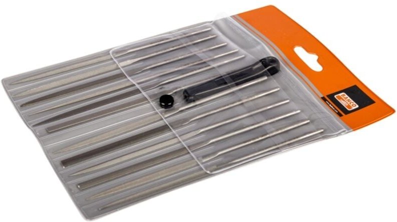 Bahco Nadelfeilensatz, Bastardhieb, ohne Heft 160 mm - 12-tlg., Hieb 0