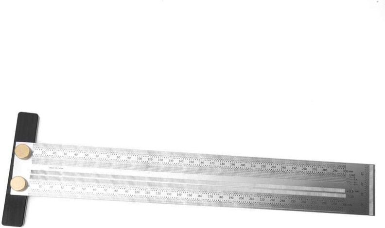 Thumbnail - Präzisions-Markierungs-T-Skala, 200 mm/300 mm/400 mm (300 mm) Edelstahl-Lochlineal, Markierungslehre, Messwerkzeug