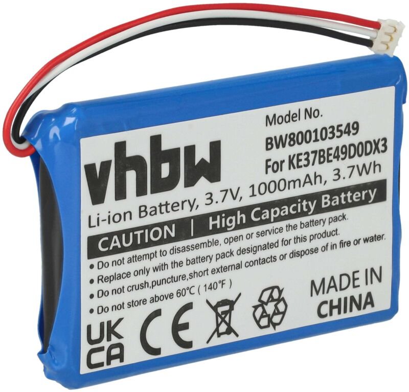 Vhbw - Akku Ersatz für Garmin KE37BE49D0DX3 für gps Navigation Navi (1000 mAh, 3,7 v, Li-Ion)