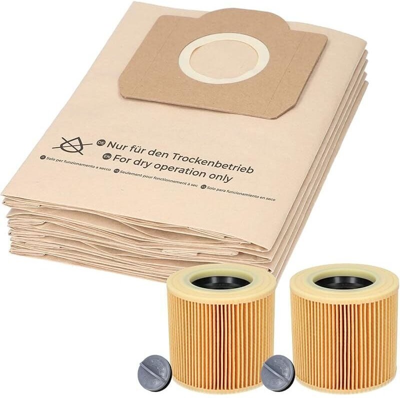20 Staubsaugerbeutel und 2 Staubfilter für Kärcher WD3 und MV3 Staubsauger. Alternativen zu Staubsaugerbeuteln.