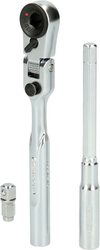 1/4' Bit-Gelenk-Umschaltknarren-Satz mit Steckadapter für Stecknüsse, 3-tlg