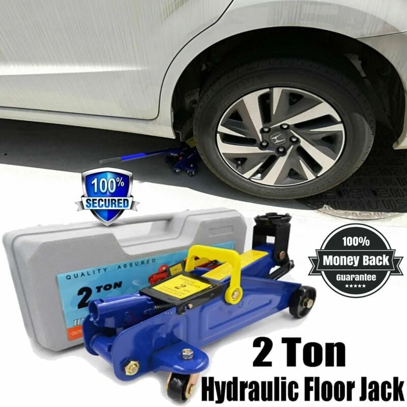 Rangierwagenheber, Stahl Wagenheber 2T Hydraulisch, Flache Hubhöhe 135-320mm, 360° Rollen Auto Heber, Unterstellbock Jac...