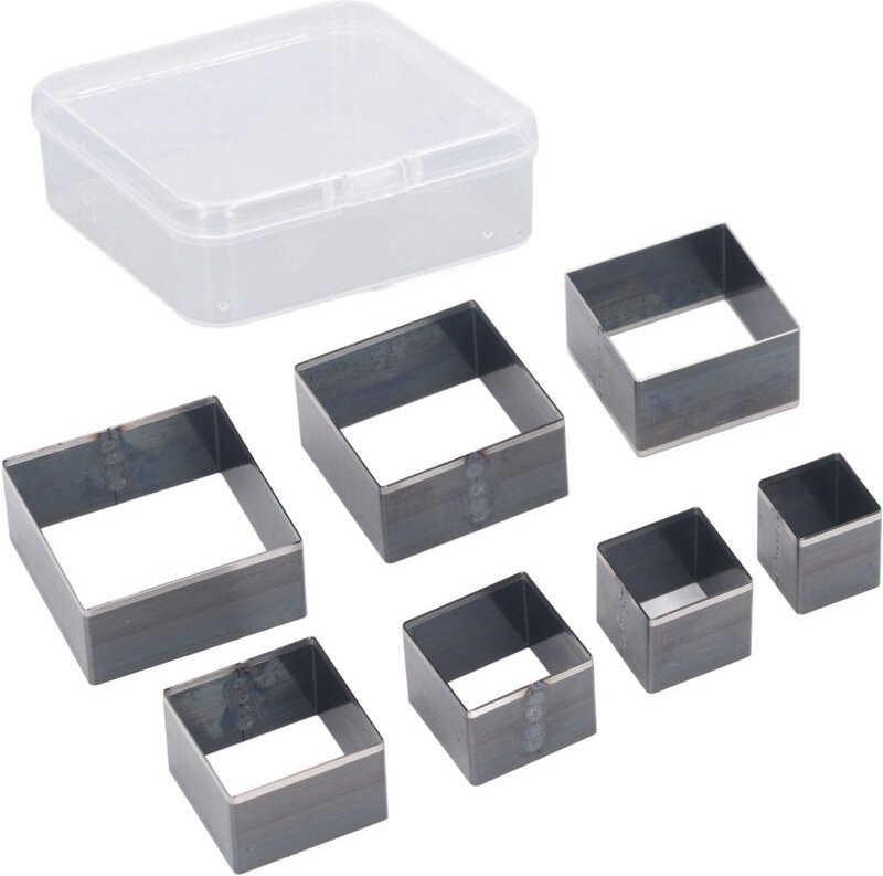Set mit 7 Lederschneidmatrizen, Hohlstanze, sauberes Schneiden, verschiedene Größen, manuelle Punktschweißtechnik für La...