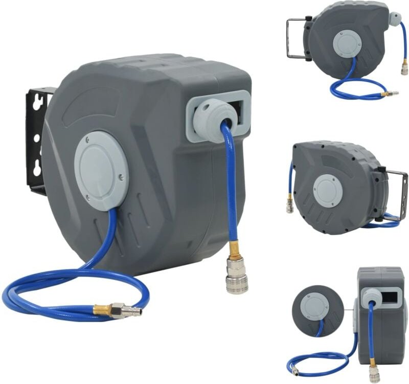 Luftschläuche - Living Automatischer Druckluft-Schlauchaufroller 3/8 12 m - Grau