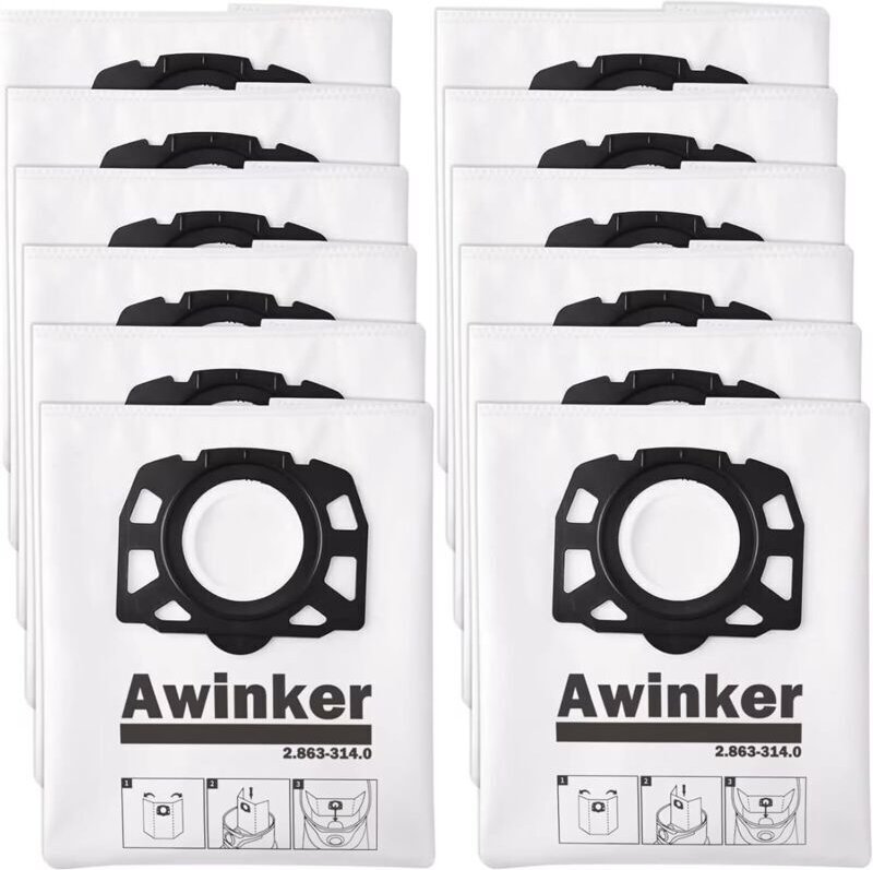 15 Beutel für Karcher KFI 357 KWD1 KWD2 KWD3 WD2 Plus WD3 WD 2 Plus WD 3 MV 3 SE 4001SE 40 SE 4002