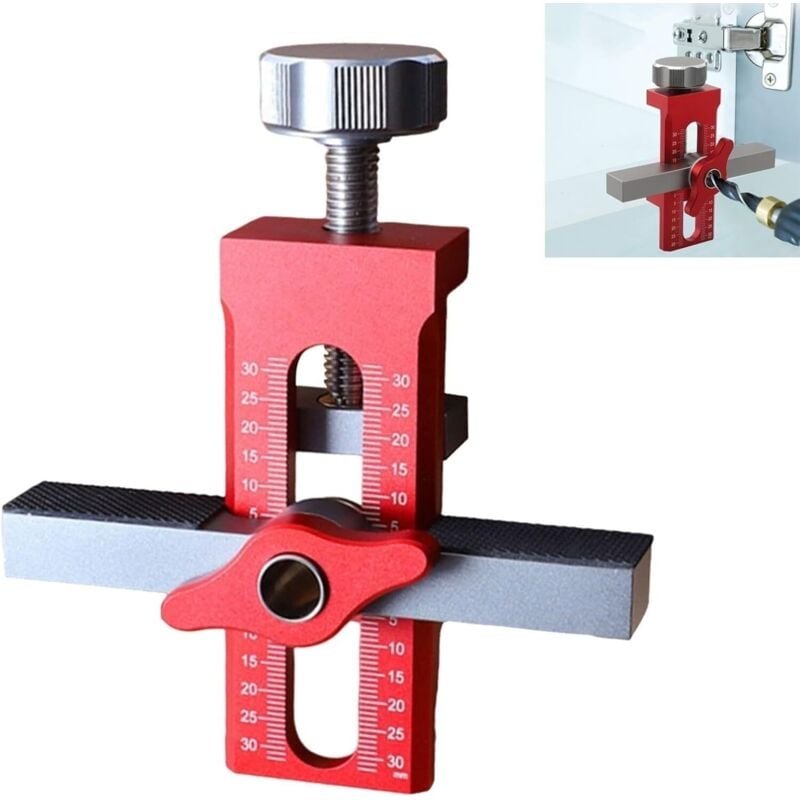 Schranktürpositionierer – Verstellbares Montagewerkzeug aus Aluminiumlegierung, rot