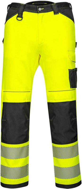 Arbeitshose PW3 Hi-Vis Gelb/Schwarz Kurz XL - DE(52) - UK(41)