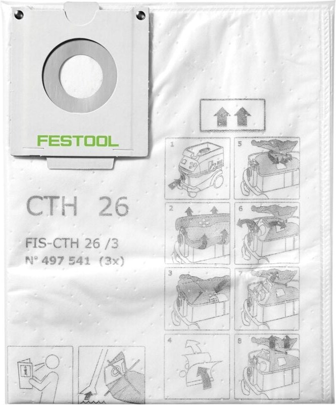 Fis-cth 48/3 Sicherheits Filtersack 6 Stk. Staubklasse h ( 2x 497542 ) für Absaugmobil cth 48 - Festool
