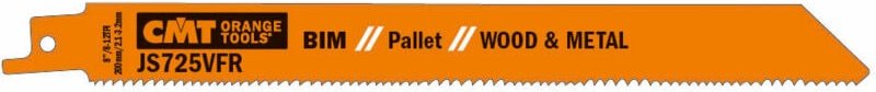 JS725VFR-5 5 SÄGEBLÄTTER FÜR HOLZ/METALL BIM 200x2.1-3.2x8-12TPI (SS/M)
