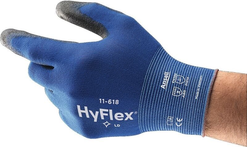 Handschuhe HyFlex® 11-618 Gr.9 blau/schwarz en 388 psa ii Nyl.m.PU Ansell