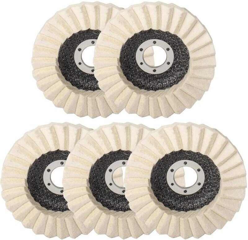 Stück Wollfilz-Polierscheiben, 125 mm x 22,2 mm Filz-Polierscheiben, Filz-Fächerscheiben, zum Polieren von Glas, Metall