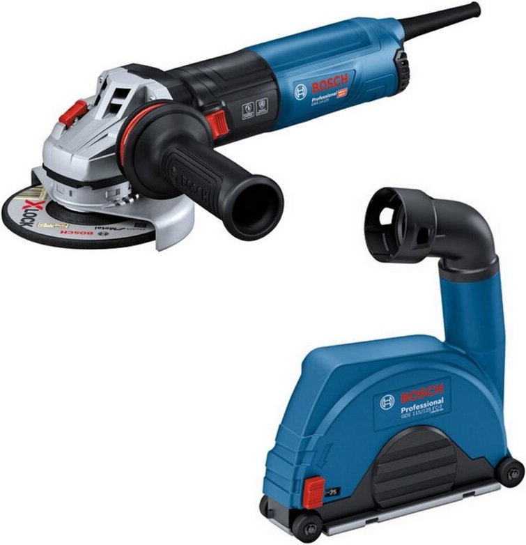 Bosch - Combi-Set: Winkelschleifer gws 14-125 + Absaughaube gde 115/125 fc-t