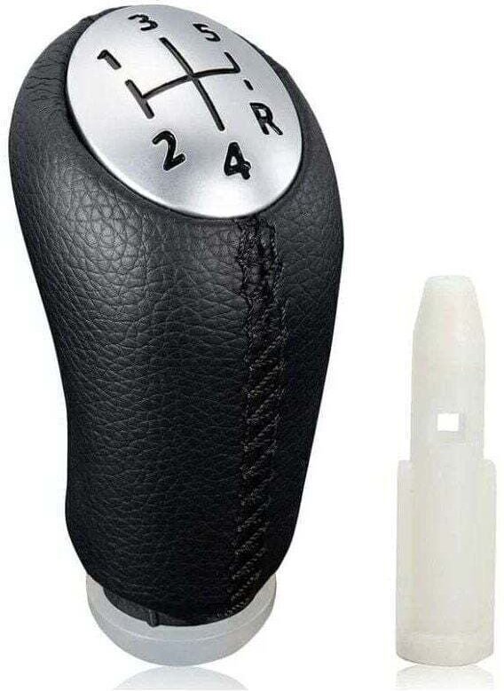 Schaltknauf für manuelle Schaltung für Renault Clio III (2005–2009) und Megane 2 Laguna (2003–2009), schwarzes Leder, mi...