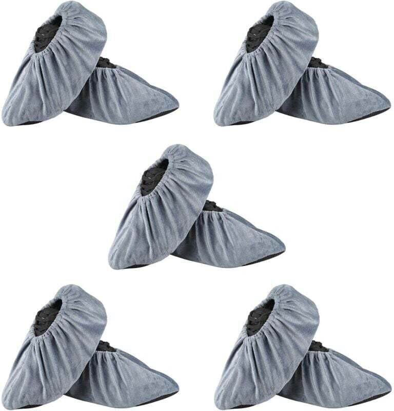 Sicherheitsschuh- und Stiefelzubehör, 5 Paar Überschuhe, für Erwachsene, Größen 37–43, grau