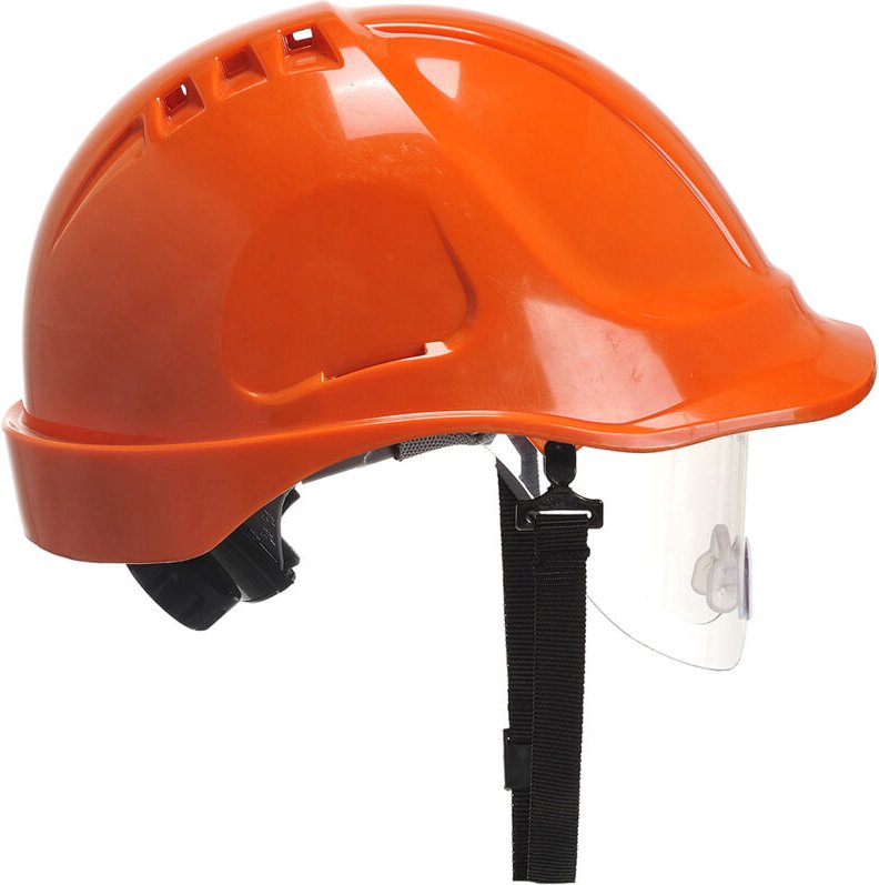 Endurance-Helm mit orangefarbenem Visier