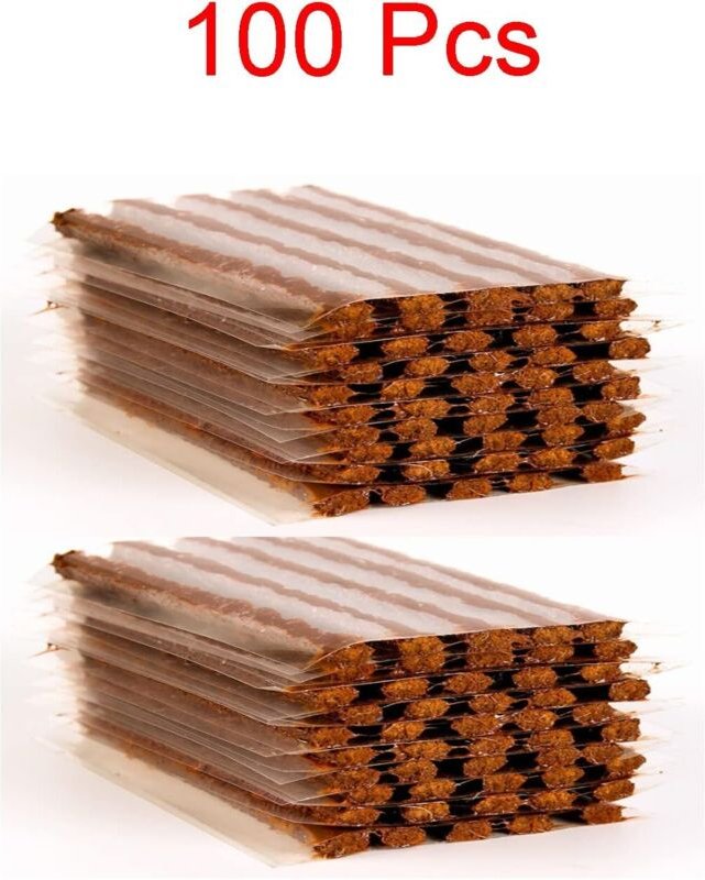 Reifenreparaturset (100 Stopfen), Stopfen zur Reparatur von Reifenpannen, kompatibel mit Autos, Quads, SSVs, Motorrädern...