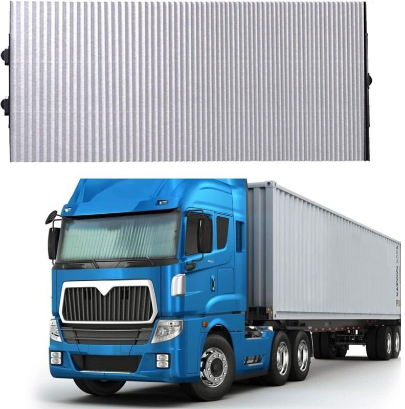 Einziehbarer Sonnenschutz für die Windschutzscheibe Ihres Autos. Der große Sonnenschutz blockiert UV-Strahlen, um Ihren ...