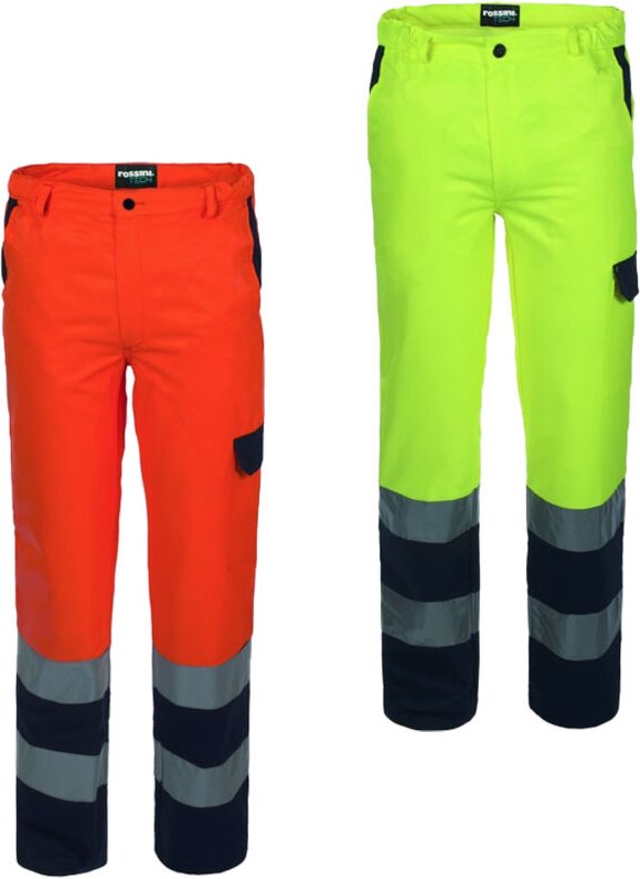 Rossini Bicolore Hi-Vis Warnschutz-Arbeitshose - M - Gelb