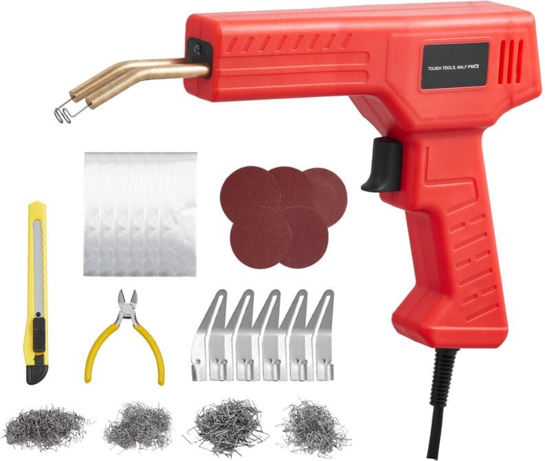 Mophorn - Kunststoffschweißgerät, 100-W-Kunststoffschweißpistole mit 800 Heißklammern. Professionelles Set zur Reparatur...