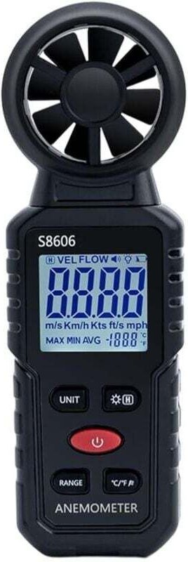 3-in-1 tragbares digitales Anemometer, 0-45 m/s Messung von Windgeschwindigkeit, Windstärke und Windtemperatur, ideal fü...