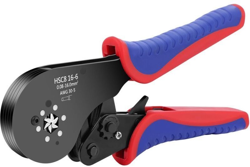 Crimpzange, 0,08–16 mm² Crimpzange für elektrische Leitungen, Crimpzange für Drähte, Ratschen-Crimpzange, Ratschen-Crimp...