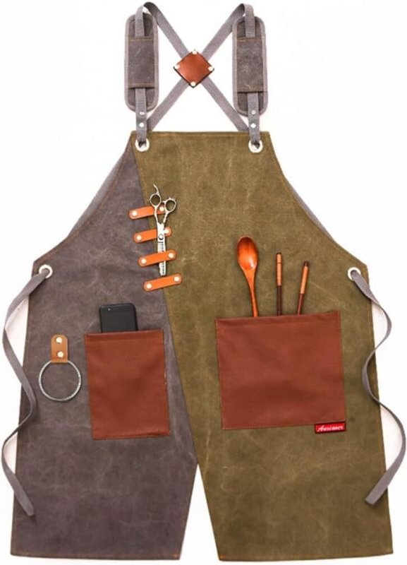 Bequeme Unisex-Arbeitsschürze aus Canvas für Holzbearbeitung und Bastelarbeiten