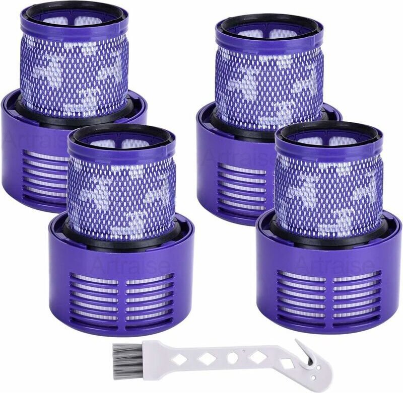 V10 Filter for Dyson, 4 Pack Washable Replacement Filter Units for Dyson V10 SV12 Cyclone Animal, Absolute Vacuum Cleane...
