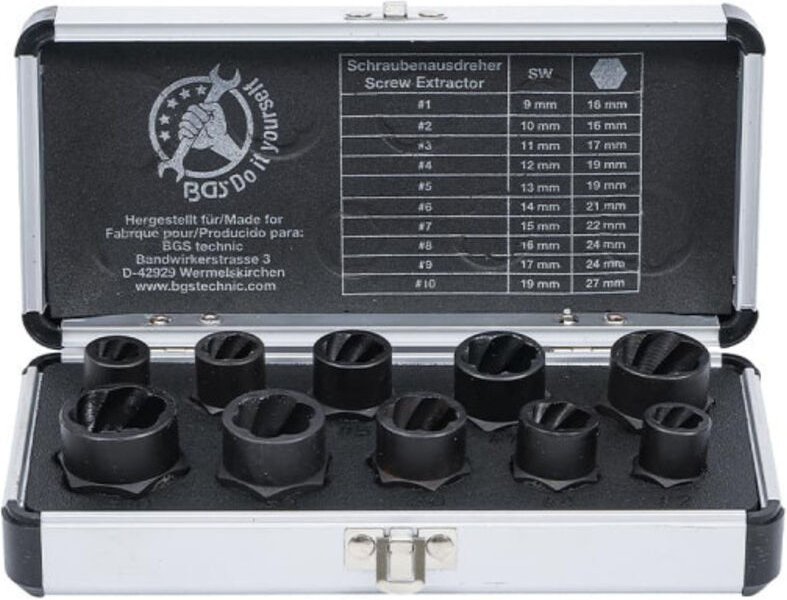 Bgs Technic - bgs - Spiral-Profil-Steckschlüssel-Satz / Schraubenausdreher 10-tlg. - 20210