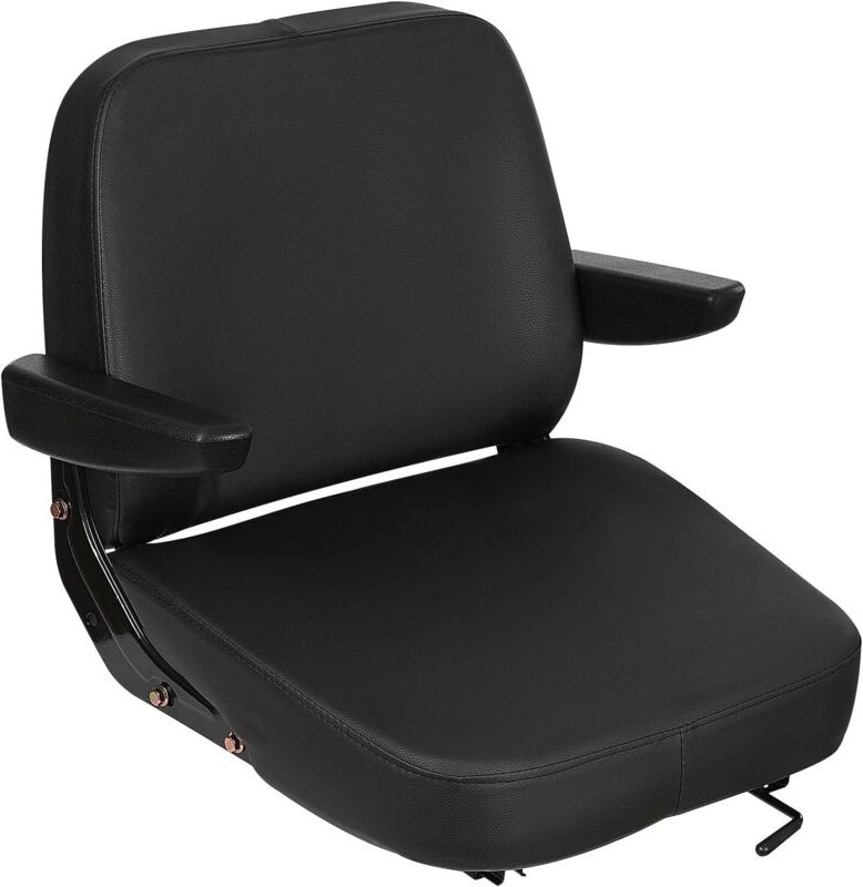 Universal Traktorsitz Gabelstaplersitz mit Verstellbarer Rückenlehne und Armlehnen aus PU-Schwämmen und PVC-Kunstleder A...