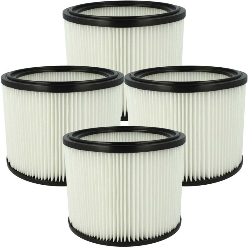 vhbw 4x Filterelement kompatibel mit Alto turbo XL 25 Nass-/Trockensauger - Feinstaubfilter, Papier / Gummi