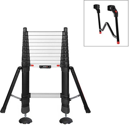 Teleskopleiter 4.10m - Stabilisatoren, 2 Füße und Abstandhalter - maximale Arbeitshöhe 4.90m - TEL72241STAB/PPS-E