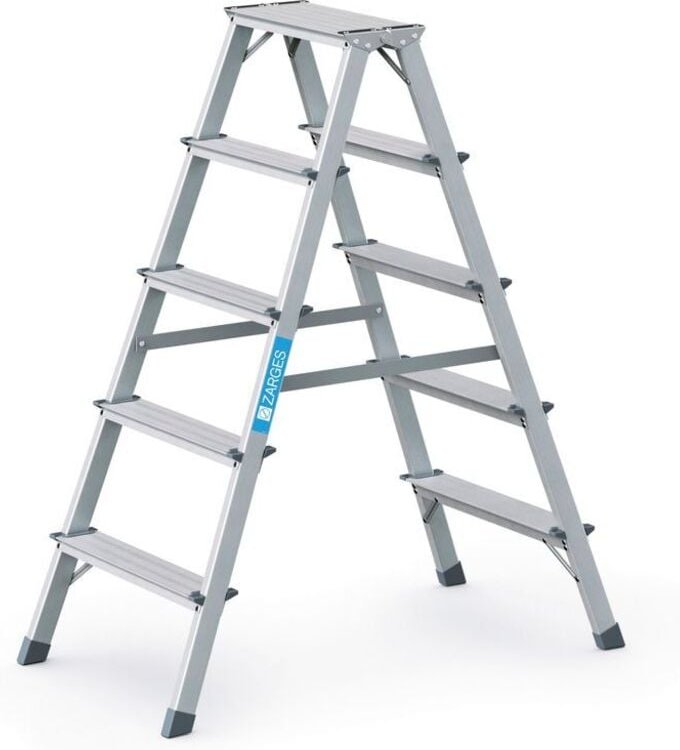Zarges genietete Bockleiter eloxiert Scana B 2x5 Stufen