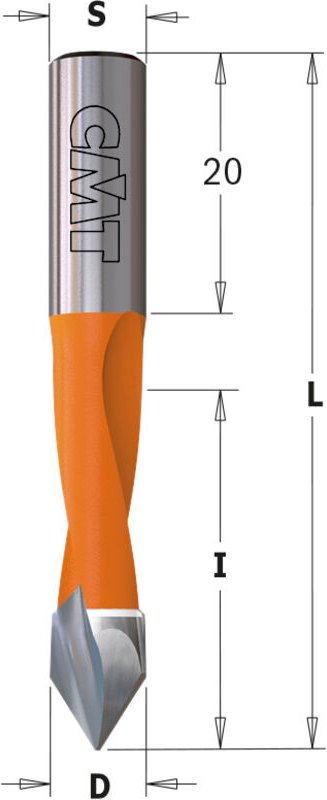 367.050.12 Bohrspitze F/pass. Hw S=8x20 D=5x30x56 Sx