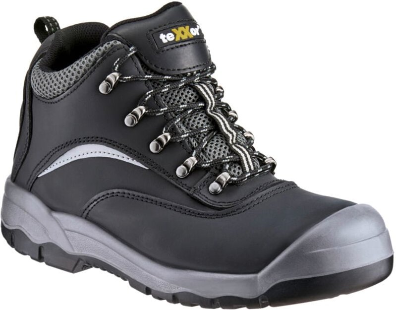 teXXor® S3-Sicherheitsschnürstiefel CANNES schwarz/grau SRC, 632246 Gr.46