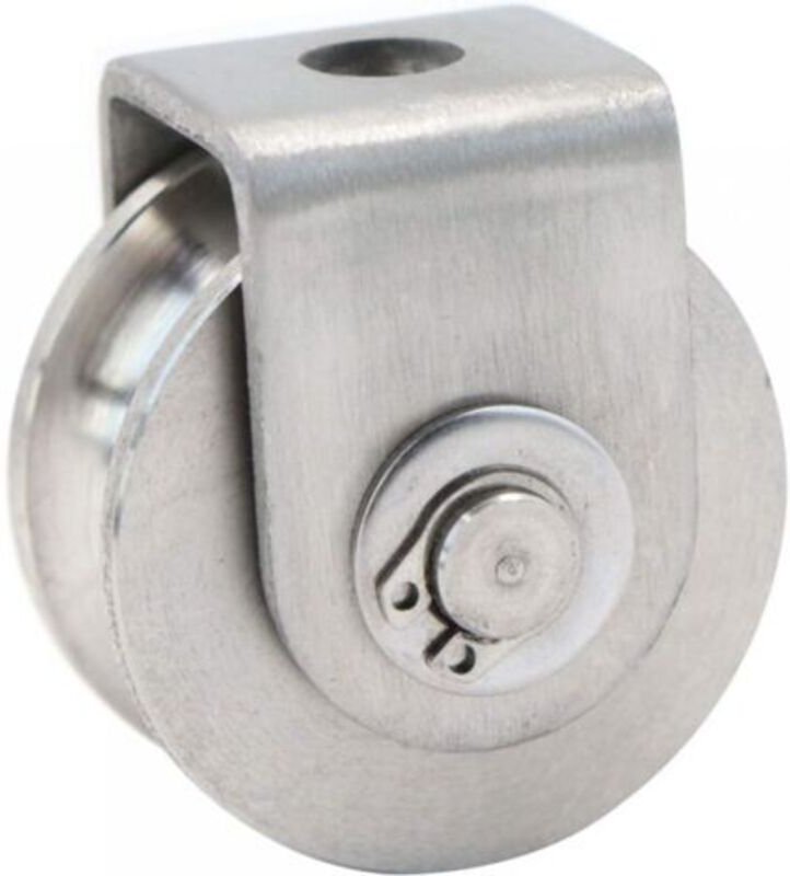 Einfache Seilrolle für Stahldrahtseil, Hebezeug, Kletterrolle, Laderolle, Heberolle Kapazität 30kg - 1 Stück Silber