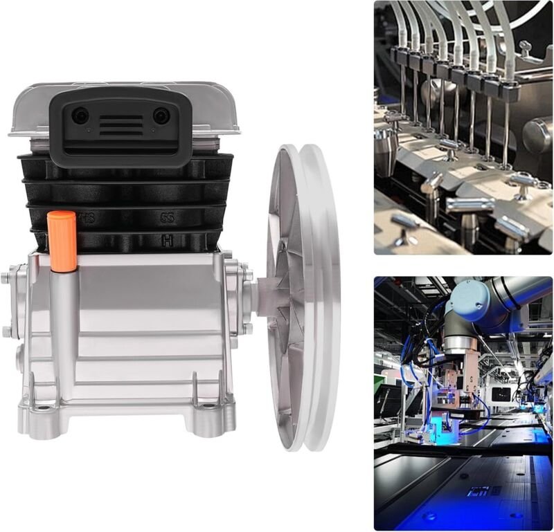 Kompressor Aggregat, Luftkompressor Pumpenkopf, Zweizylinder Kompressors, 2HP Kompressor Luftdruck Aggregat max 10 bar, ...