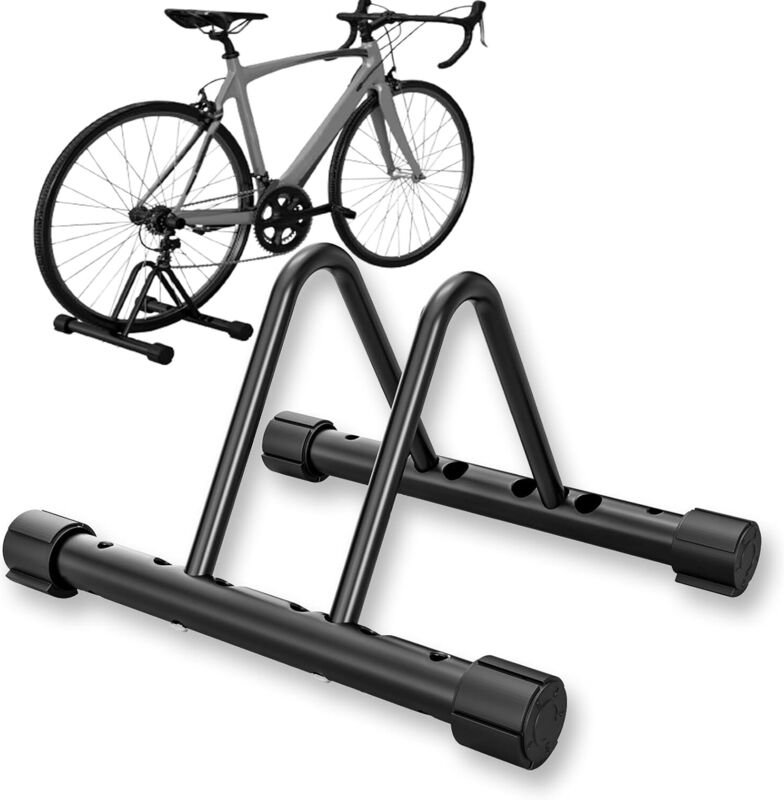 Verstellbarer Fahrradständer aus schwarzem Stahl – für die Garage (innen/außen) – kompatibel mit Rennrädern und Mountain...