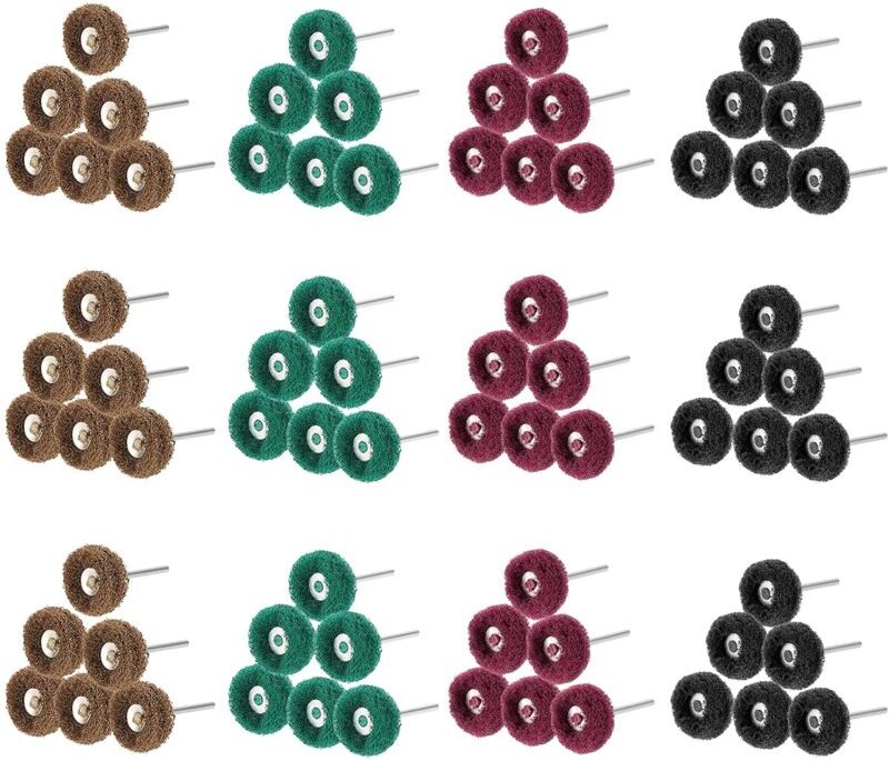 Packung mit 80 25-mm-Schleifpolierscheiben, Polierzubehör für Rotationswerkzeuge, Körnung 80/150/240/300, Scheuerschwamm...