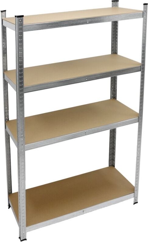 Werkstattregal Schwerlastregal 160x80x40 cm bis 320kg belastbar verzinktes Metall 4 MDF-Platten höhenverstellbar Lagerre...
