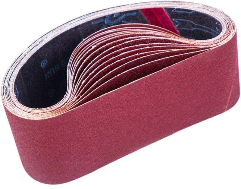 Schleifband, 75 x 533 mm, gemischte Schleifbänder (3 Körnungen 80/120/150/240/400) für Bandschleifer (15 Stück)