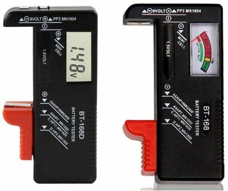 2er-Pack digitale Batterietester: Kombinierter Spannungs- und Leistungspegelregler für AA-, AAA-, CD-, 9V- und 1,5V-Knop...