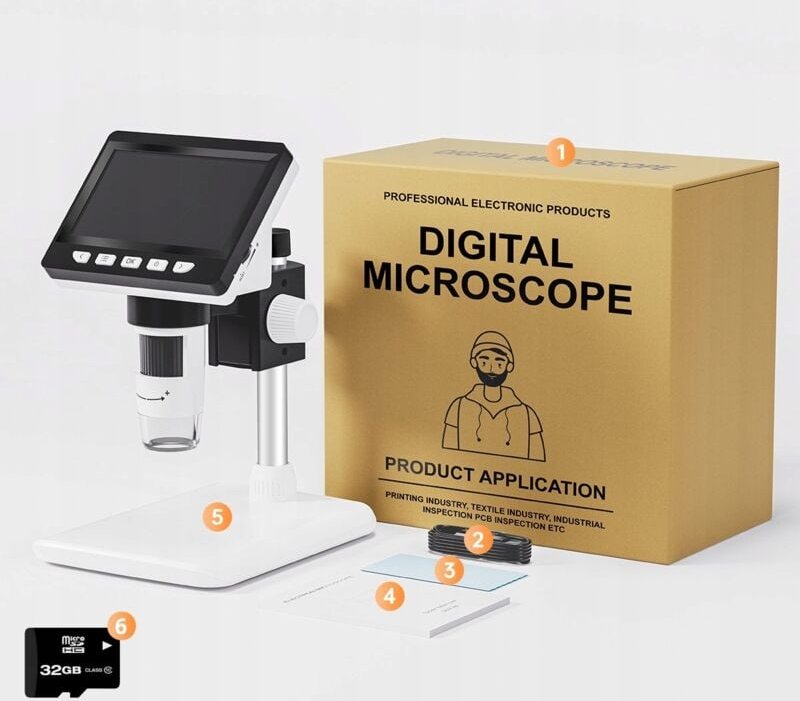 DIGITALES MIKROSKOP 4,3" PC MacOS WINDOWS 1000x USB