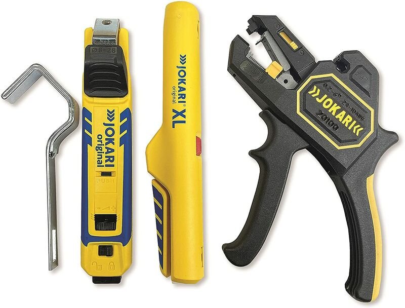 Jokari - Hausinstallationsset Premium 3-Teilig mit Abisolierzange secura 2K