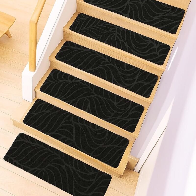 Youyijia 15pcs Anti-Rutsch Treppenmatten 65x20cm Teppich Treppenstufen Schutzmatten Für Kinder, Senioren, Haustiere, Sel...