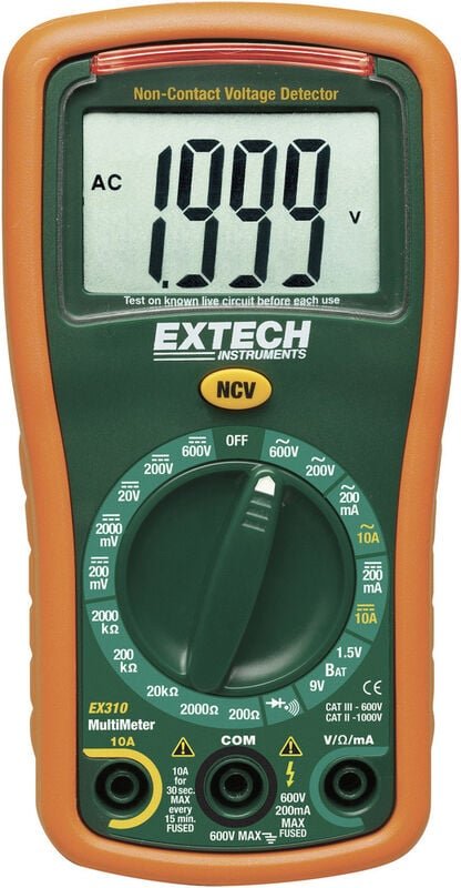 Extech - EX310 Hand-Multimeter digital cat iii 600 v Anzeige (Counts): 2000