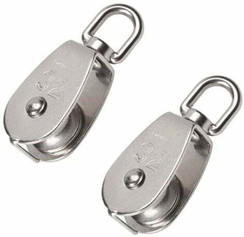 Stück 32 mm Einzelrolle 304 Edelstahl Heberolle Flaschenzug Tragkraft 250 kg - Silber