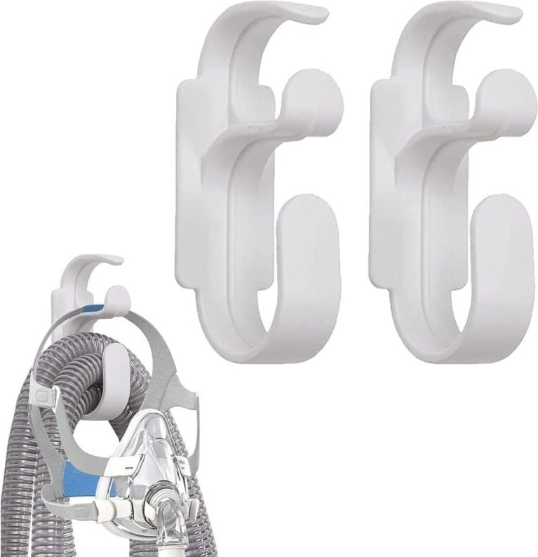 2 Stück cpap Schlauchhalter Weiß CPAP-Maskenhaken mit Anti-Rutsch-Funktionfür cpap Gerät Schlafapnoe und Shisha Tangle-F...