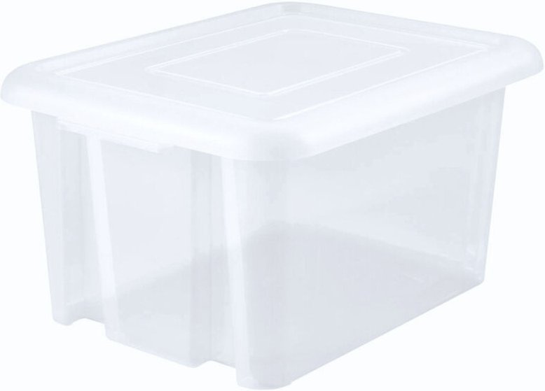 Aufbewahrungsbehälter mit Deckel 55 l 60 x 44 x 30 Natur - Eda